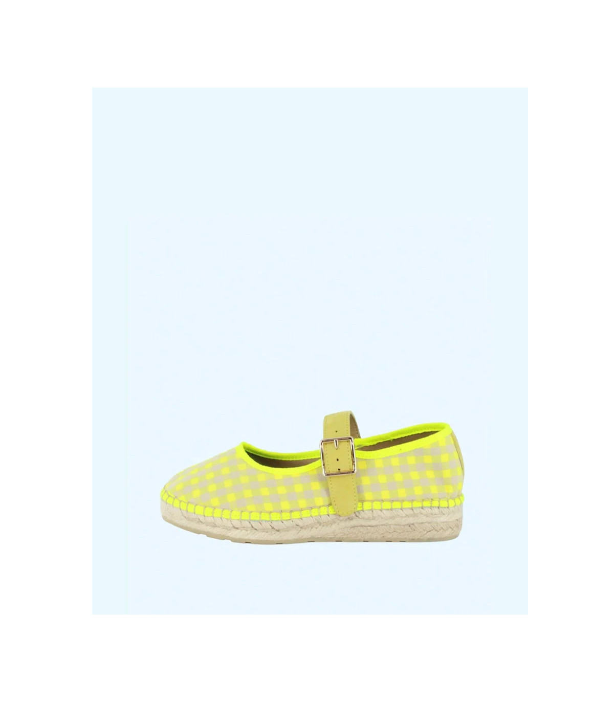 Star Love Cuña baja de tejido vichy amarillo