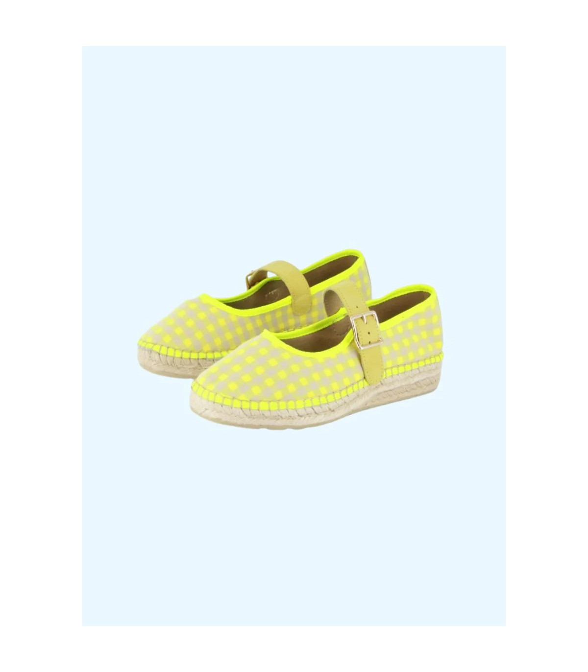 Star Love Cuña baja de tejido vichy amarillo