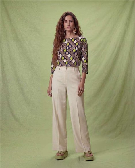 Parole Blusa ligera estampado amarillo-moka