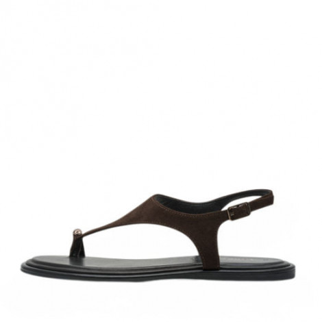 Tamaris Sandalia dedo marrón con adorno bronce