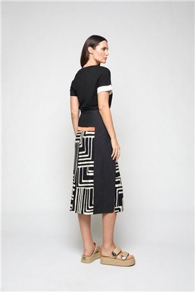 Mercedes De Miguel Falda Mitxoleta negra estampada