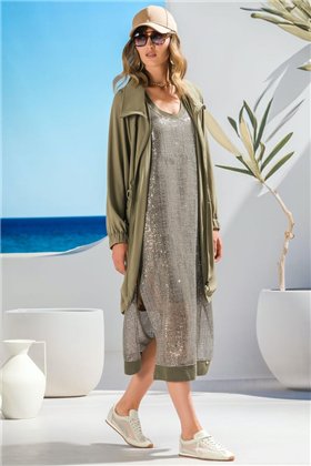 FOURSOUL Vestido de tirantes con lentejuelas