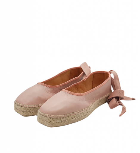 Vosso Moda Cuña plana rosa con lazada