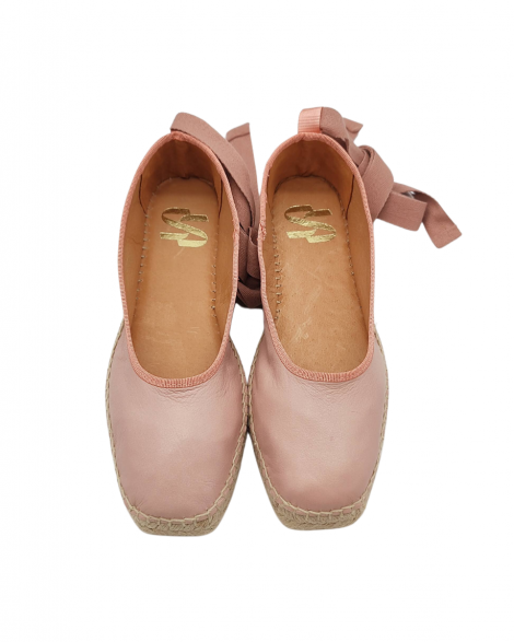 Vosso Moda Cuña plana rosa con lazada