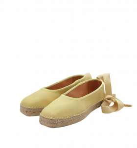 Vosso Moda Cuña baja vainilla con lazada