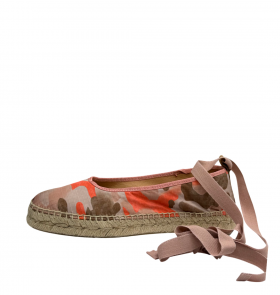 Vosso Moda Cuña baja camuflaje naranja con lazada