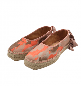 Vosso Moda Cuña baja camuflaje naranja con lazada