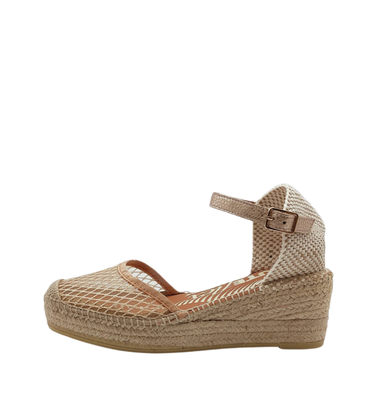 Viguera Cuña de rejilla beige con detalle brillo