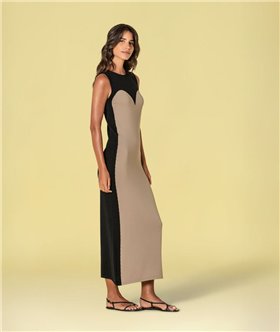 Ruga Vestido de punto corazón taupe