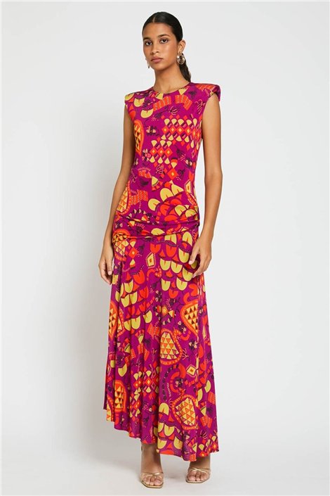 Colour Nude Vestido OMNY estampado étnico