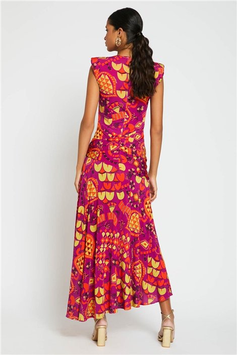 Colour Nude Vestido OMNY estampado étnico