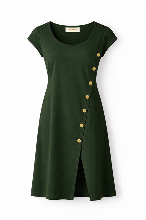 Guimanos Vestido midi con botones dorados