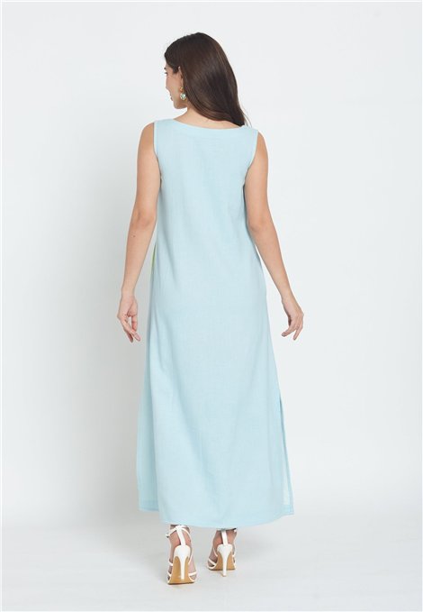 Be Sunset Vestido bicolor con botones ondas