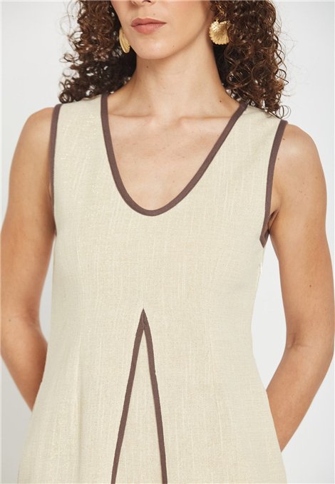 Be Sunset Vestido Naciente de lino con detalle lurex