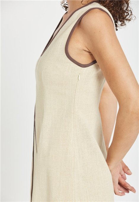 Be Sunset Vestido Naciente de lino con detalle lurex