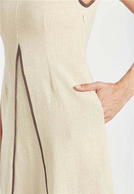Be Sunset Vestido Naciente de lino con detalle lurex