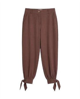 Parole Pantalón globo marrón con lazada