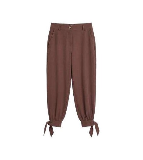 Parole Pantalón globo marrón con lazada