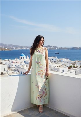 Be Sunset Vestido largo de flores y lazos