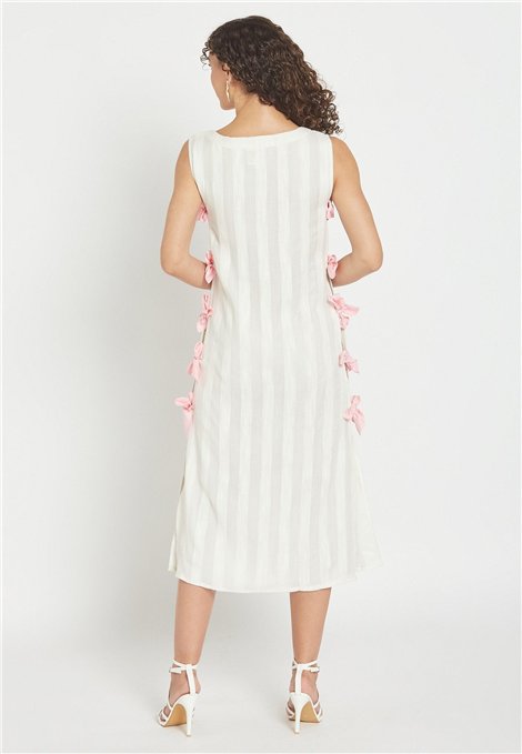 Be Sunset Vestido doble tejido con detalle lazos
