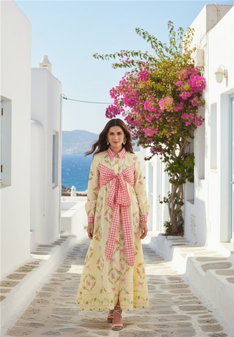 Be Sunset Vestido Flor Hibiscus con lazada