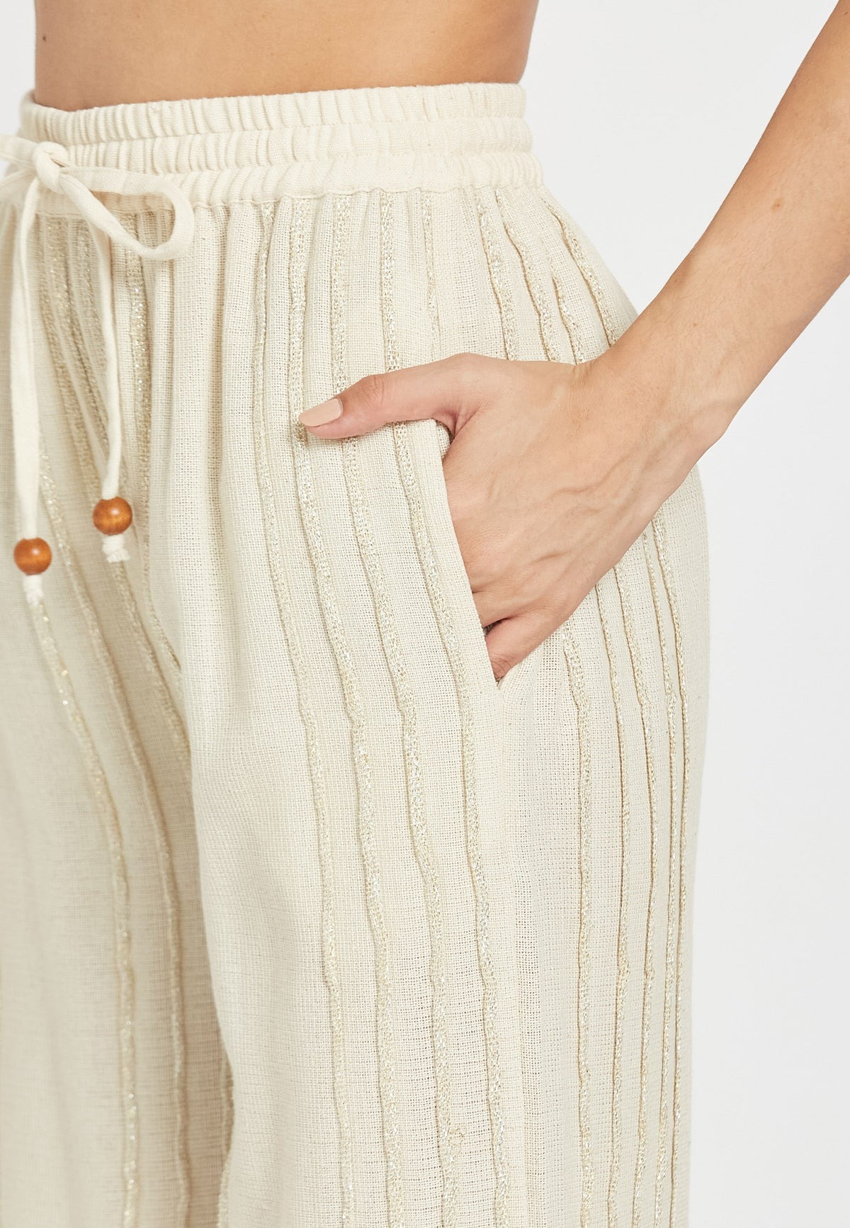 Be Sunset Pantalón Mariluz con vivos lurex