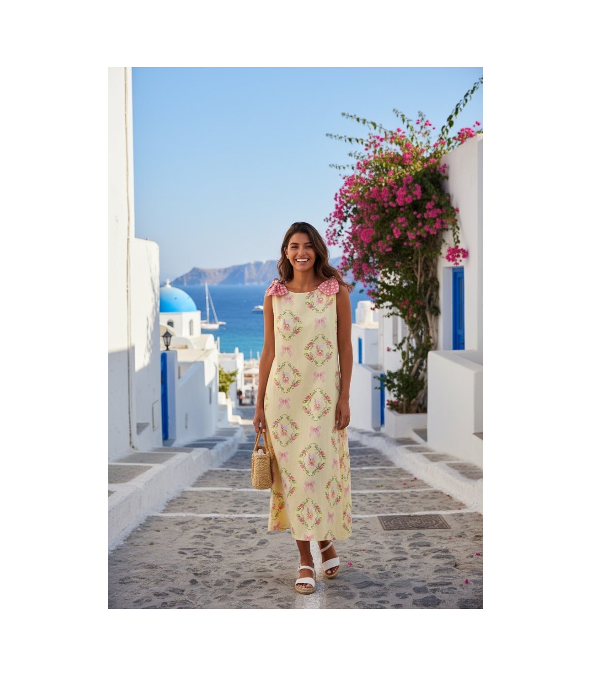 Be Sunset Vestido largo de flores y abalorios