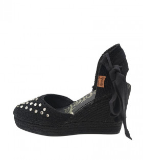 Vidorreta Cuña color negro de crochet y joyas