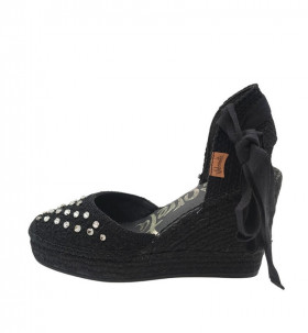 Vidorreta Cuña color negro de crochet y joyas