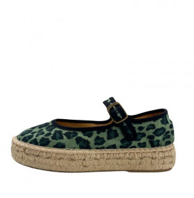 Vosso Moda Cuña baja animal print verde