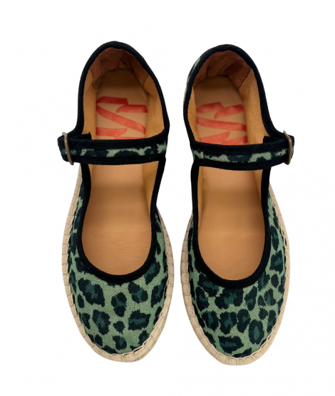 Vosso Moda Cuña baja animal print verde