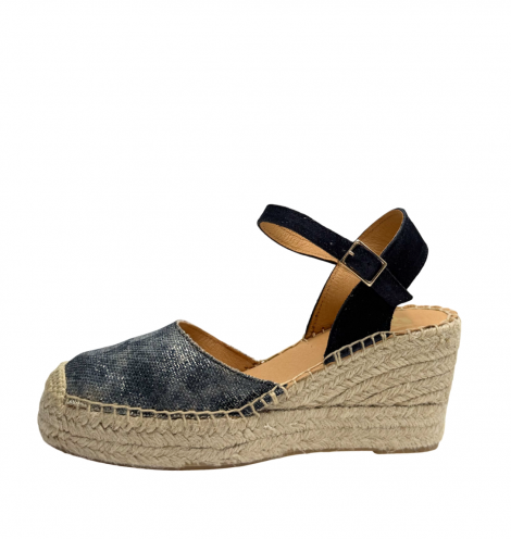 Vosso Moda Cuña en tejido glitter marino