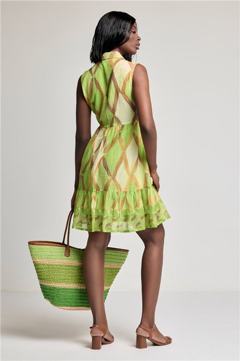 DAVID Vestido camisero lima sin mangas