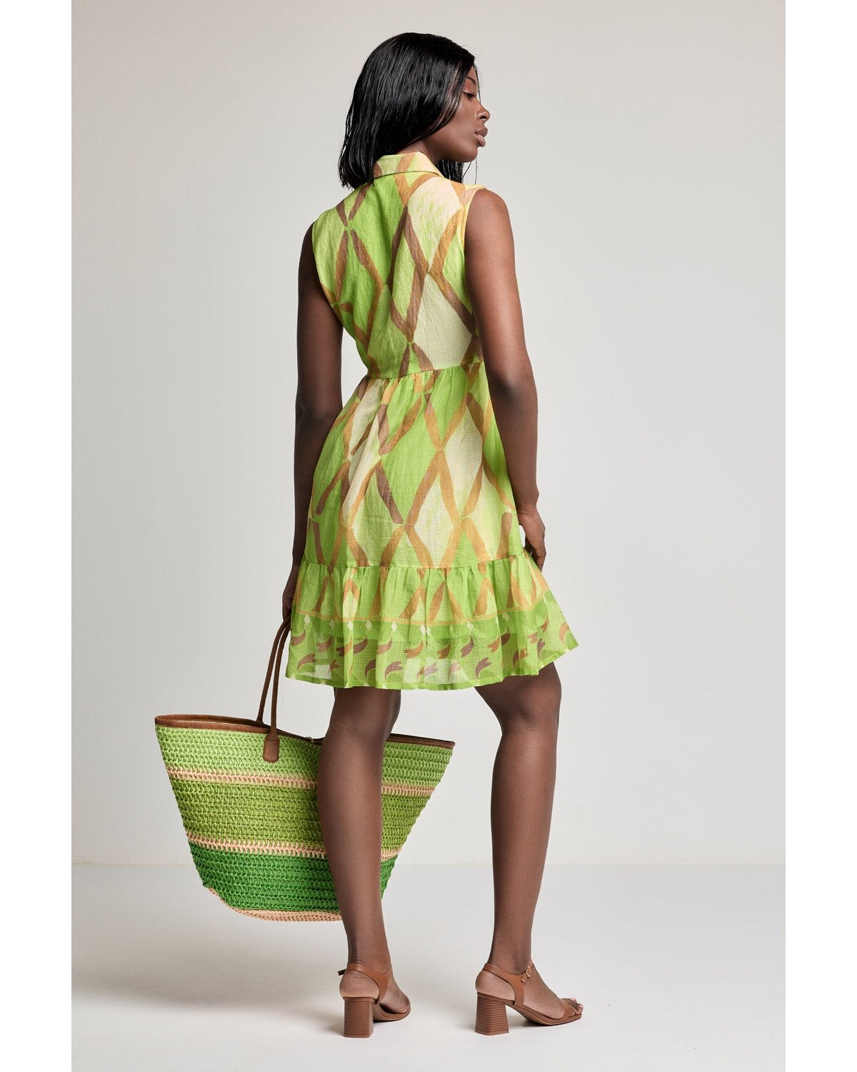 DAVID Vestido camisero lima sin mangas