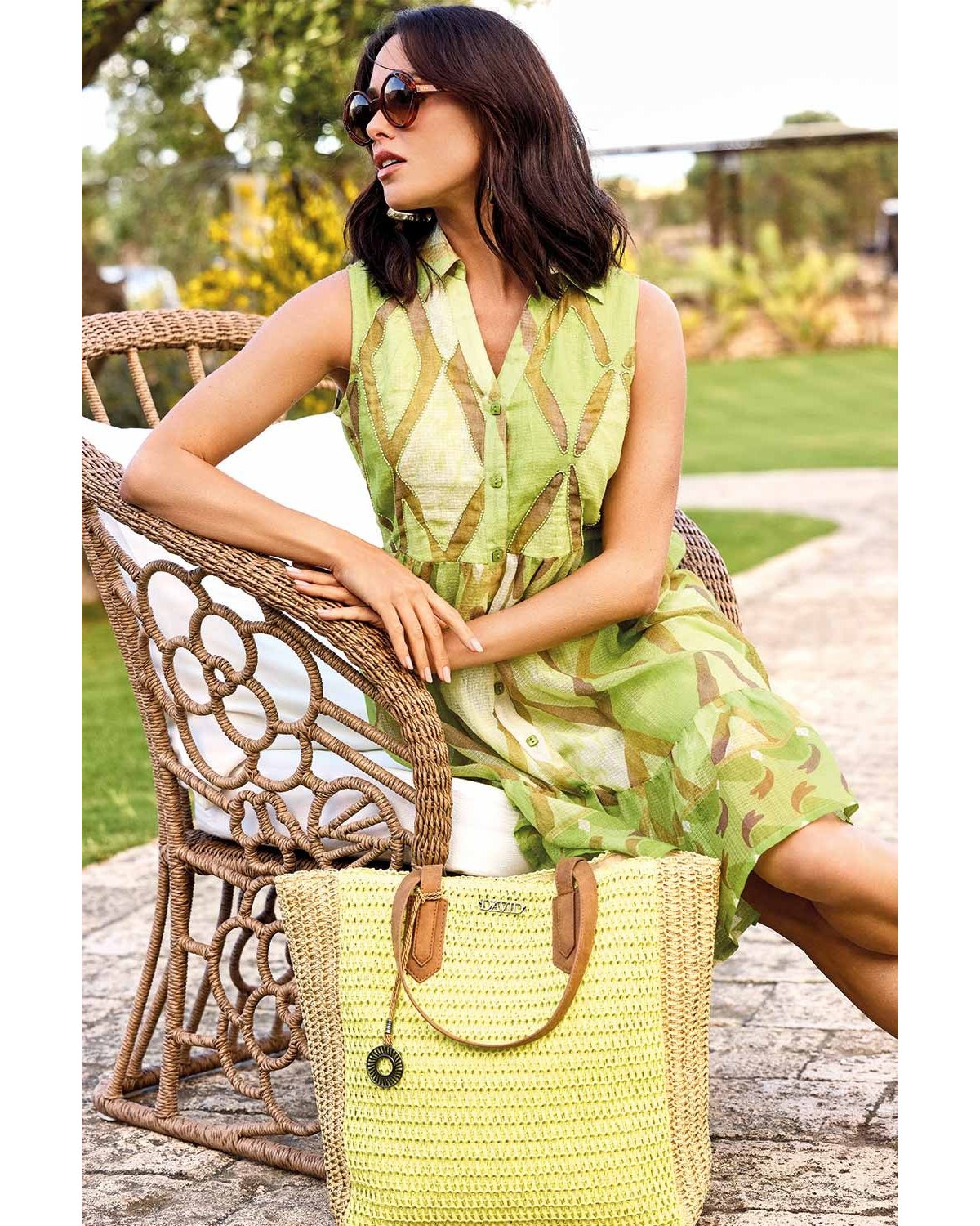 DAVID Vestido camisero lima sin mangas