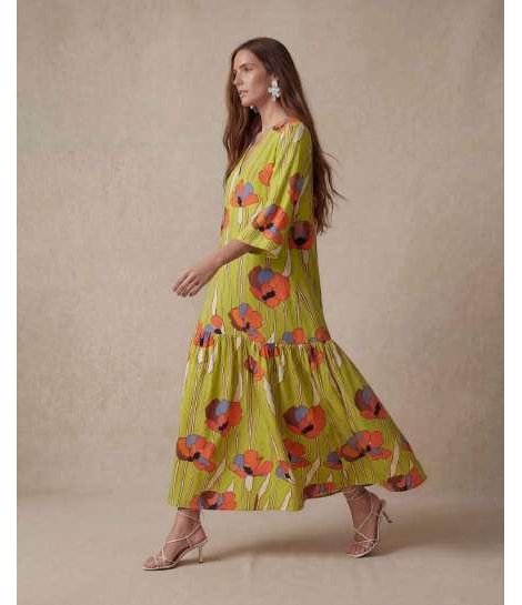 Parole Vestido Garden pistacho estampado