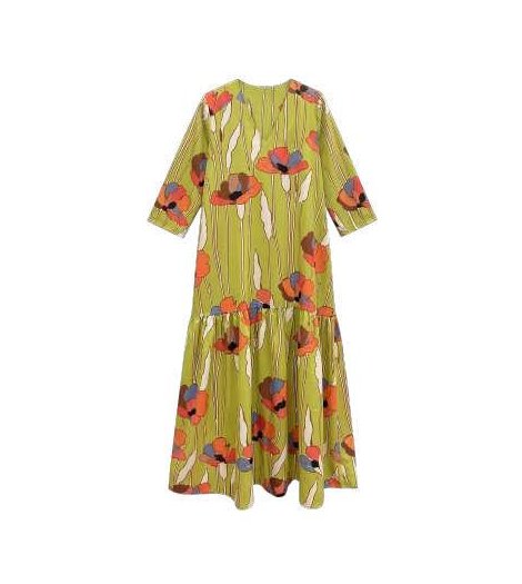 Parole Vestido Garden pistacho estampado