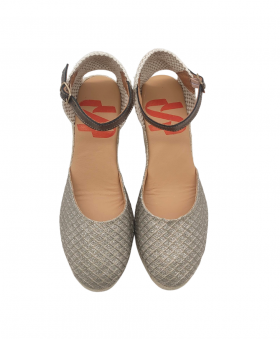 Vosso Moda Cuña en tejido glitter con hilada beige