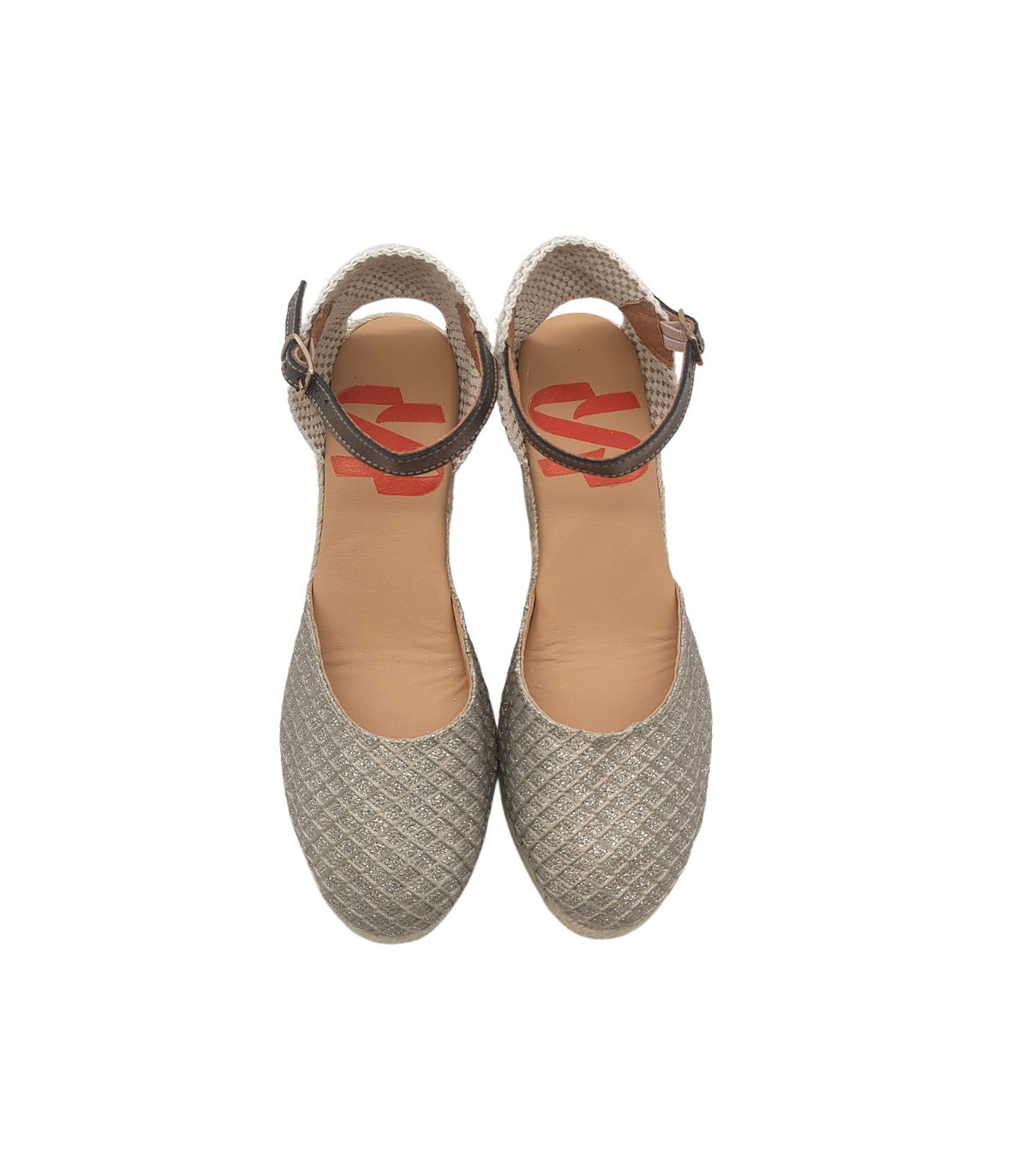 Vosso Moda Cuña en tejido glitter con hilada beige