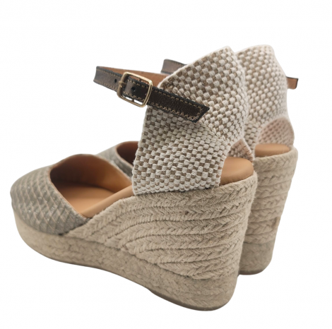 Vosso Moda Cuña en tejido glitter con hilada beige
