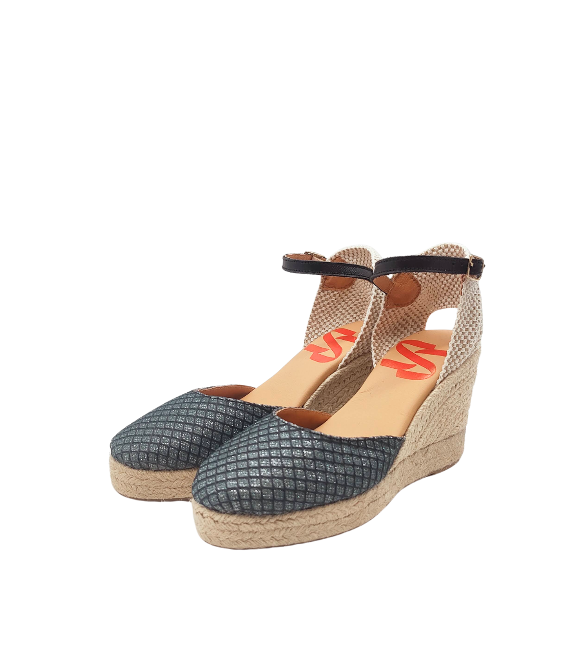 Vosso Moda Cuña en tejido glitter con hilada marino