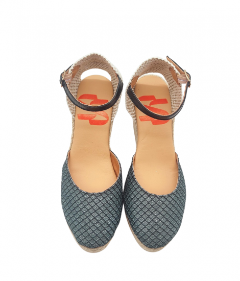 Vosso Moda Cuña en tejido glitter con hilada marino