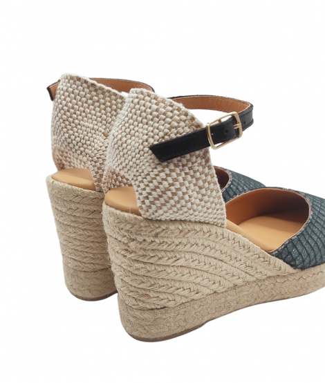 Vosso Moda Cuña en tejido glitter con hilada marino