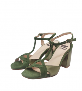 Vosso Moda Sandalias en piel y ante esmeralda