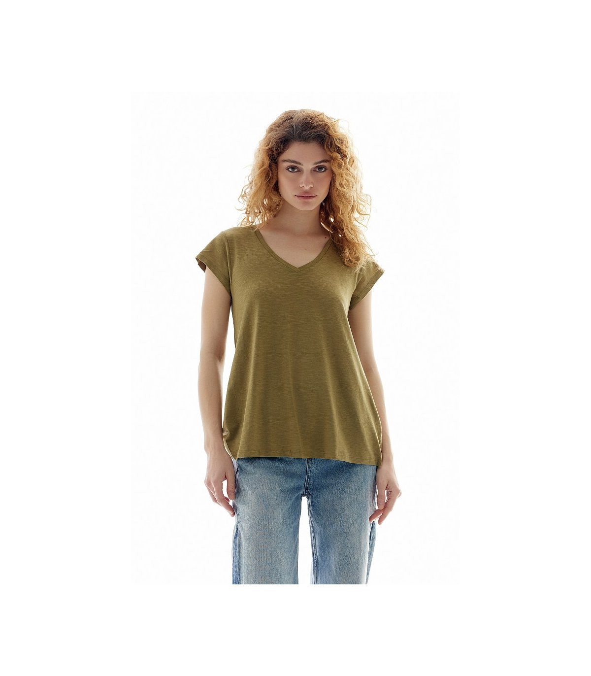 BSB Camiseta verde cuello de pico