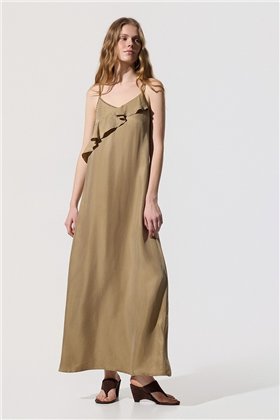 BSB Vestido cobre satinado con tachuelas