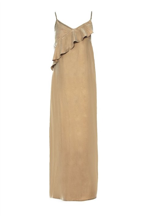 BSB Vestido cobre satinado con tachuelas