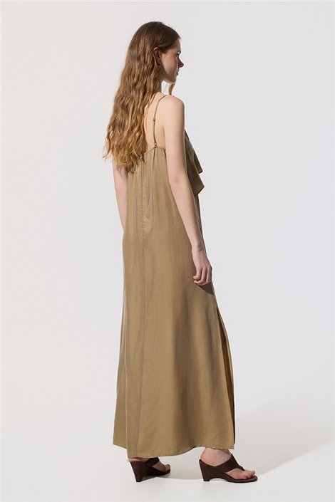 BSB Vestido cobre satinado con tachuelas