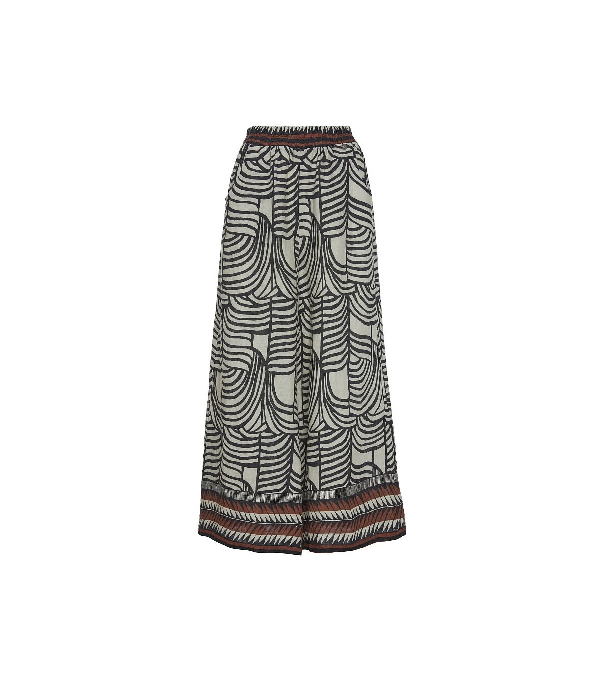 BSB Pantalón palazzo de lino estampado