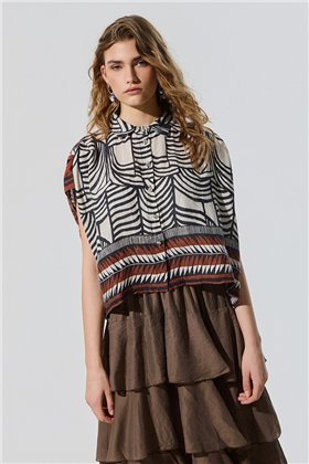 BSB Camisa amplia estampada de lino